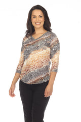 V-Neck Top - Sun Animal - CARINE