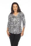 V-Neck Top - Gray Flux - CARINE