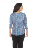 V-Neck Top - Sapphire Scales - CARINE