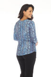 V-Neck Top - Sapphire Scales - CARINE