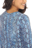 V-Neck Top - Sapphire Scales - CARINE