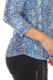 V-Neck Top - Sapphire Scales - CARINE