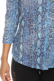 V-Neck Top - Sapphire Scales - CARINE