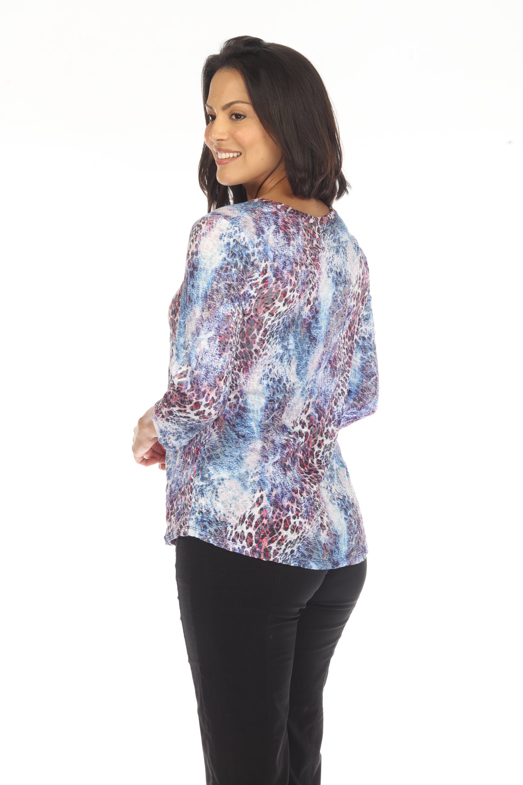 Round-Neck Top - Wild Burst - CARINE