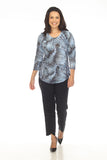 Round-Neck Top - Cyan Phase - CARINE