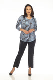 Round-Neck Top - Cyan Phase - CARINE