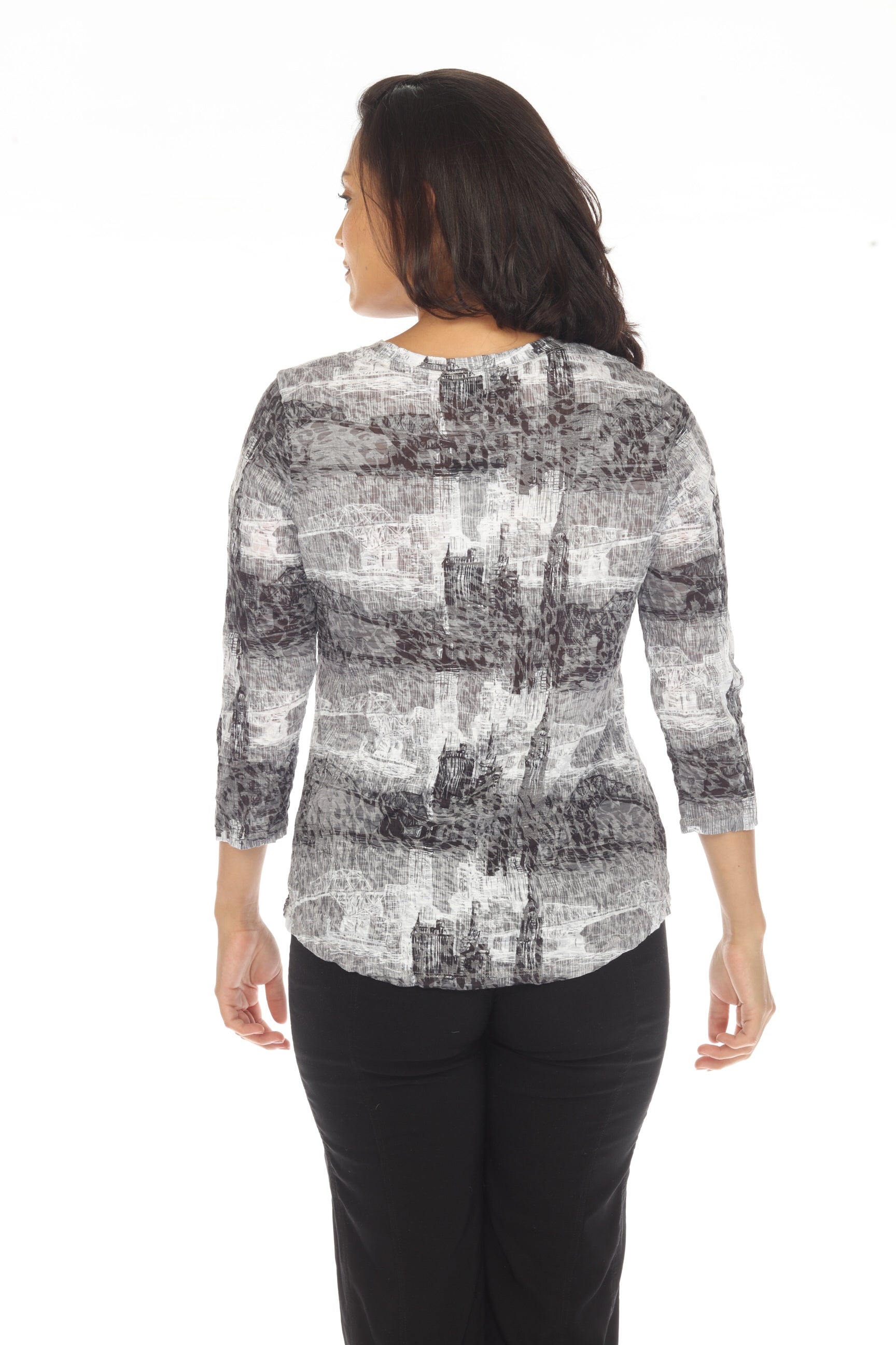 Round-Neck Top - Gray Skyline - CARINE