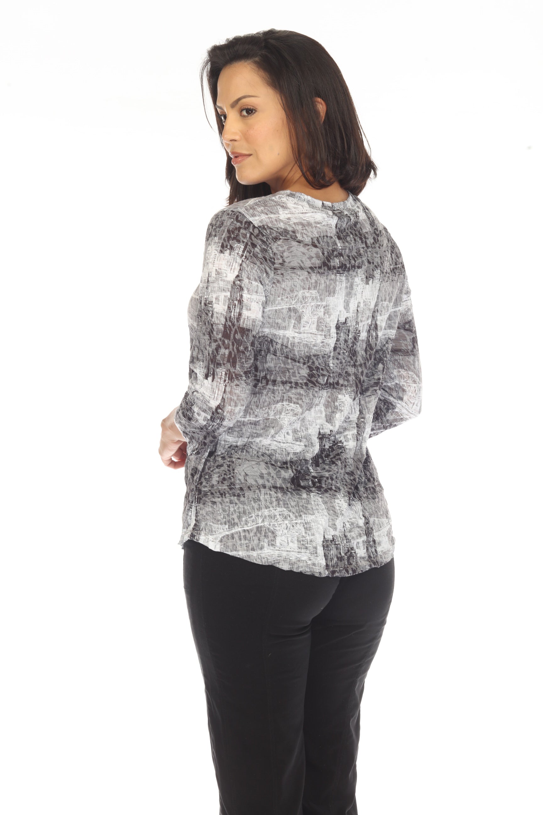 Round-Neck Top - Gray Skyline - CARINE