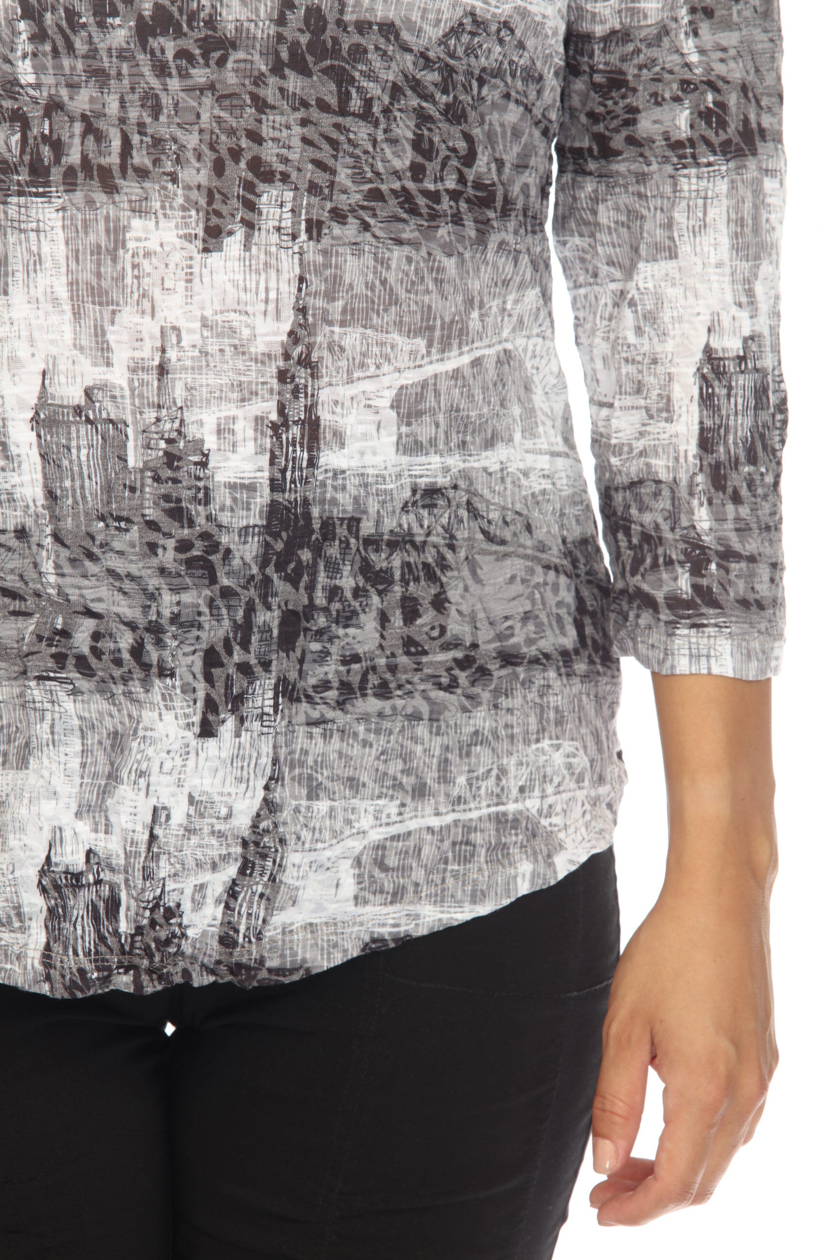 Round-Neck Top - Gray Skyline - CARINE