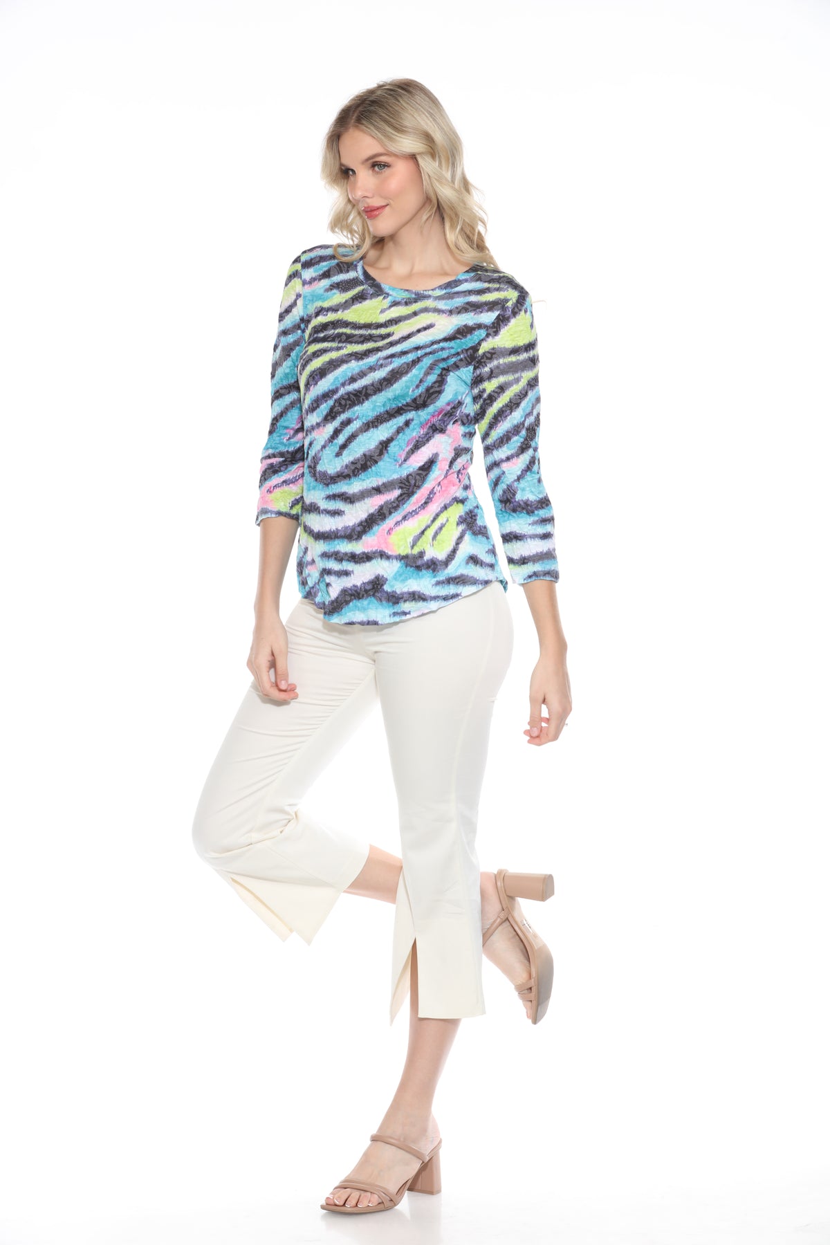 Round-Neck Top - Neon Wild - CARINE