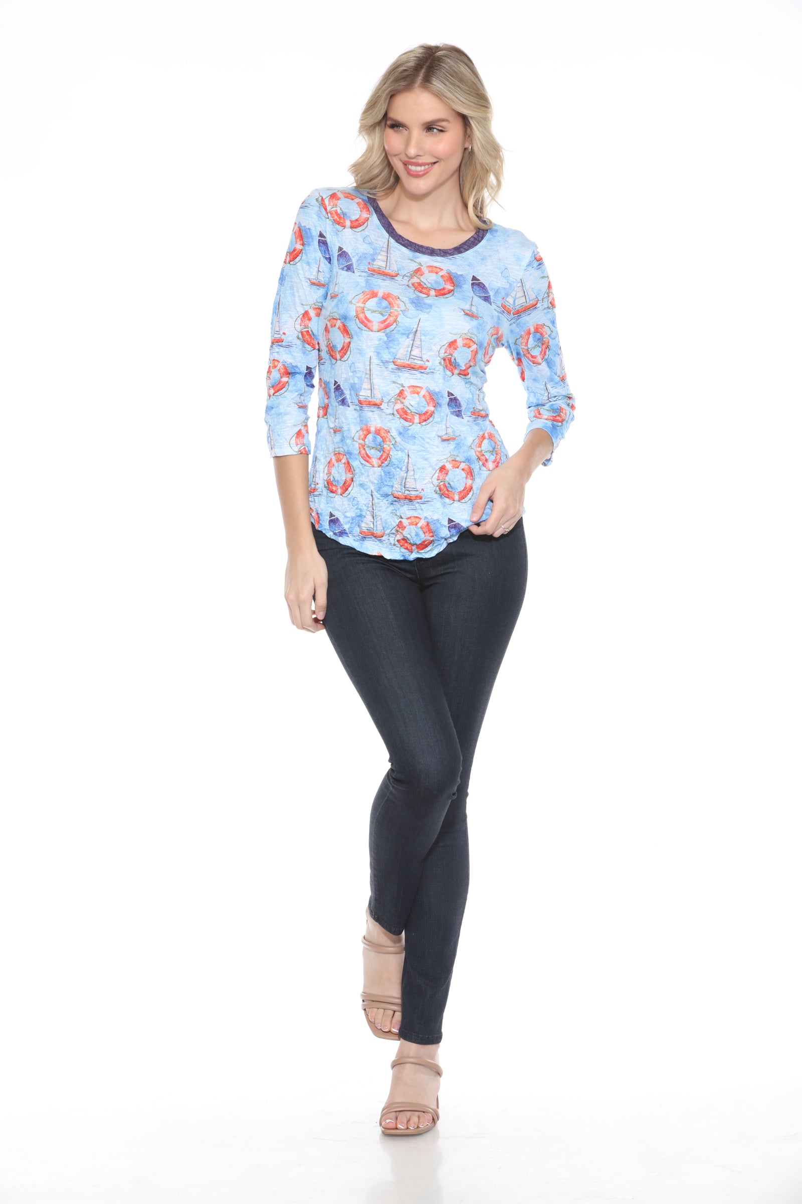 Round-Neck Top - Sail Away - CARINE