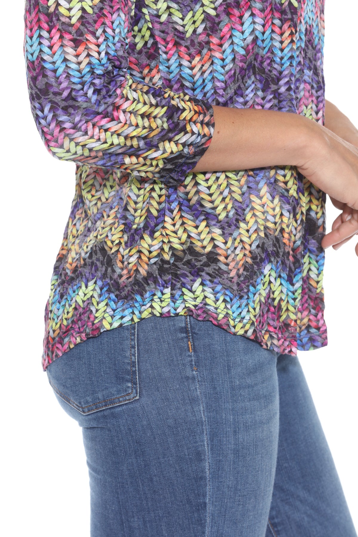 Round-Neck Top - Glitter Weave - CARINE
