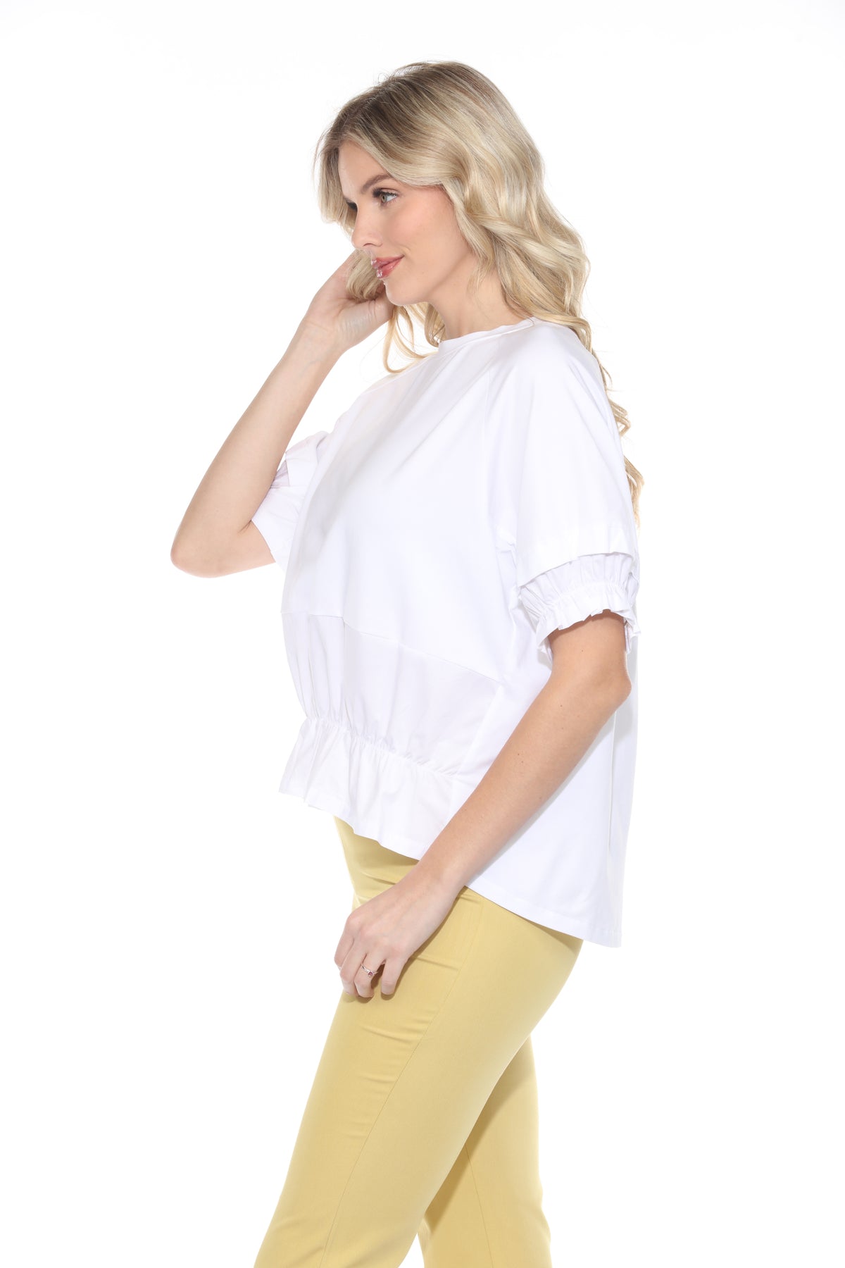 Mixed Panel Hi-Low Tee - CARINE