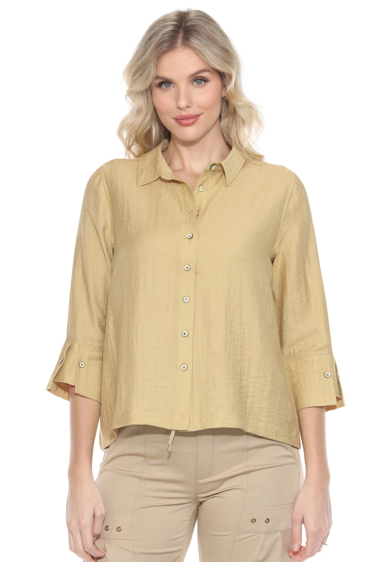 Linen Blend Collared Blouse - CARINE