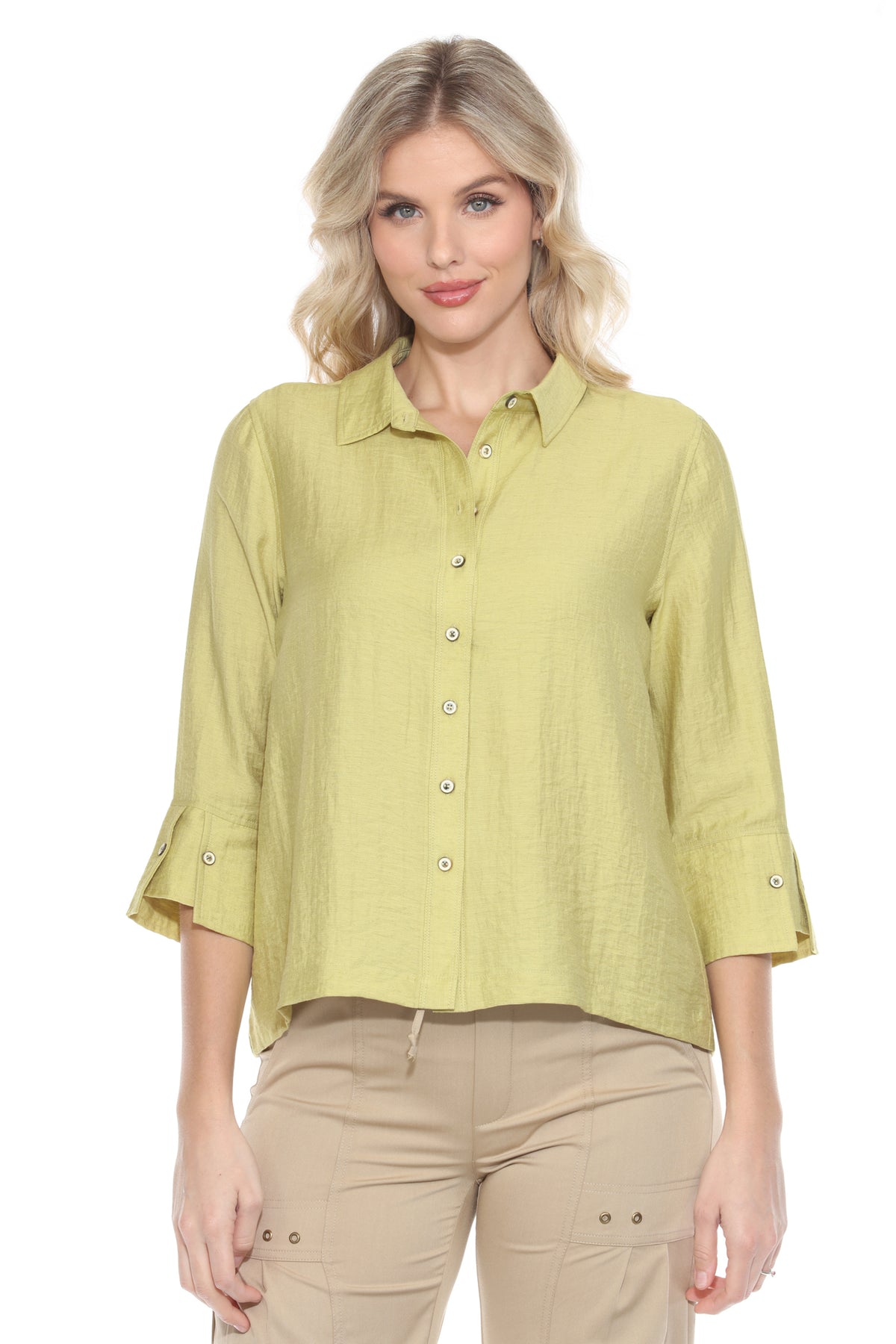 Linen Blend Collared Blouse