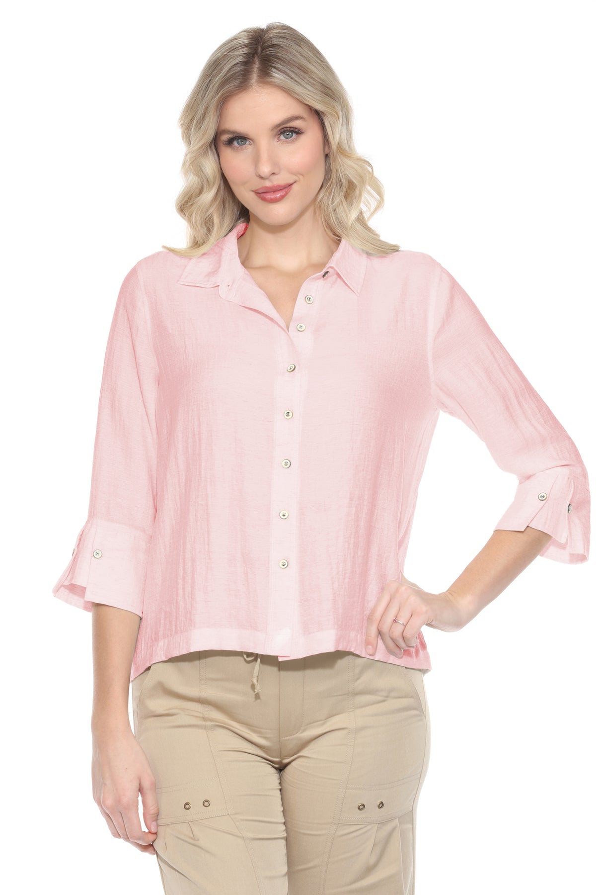 Linen Blend Collared Blouse - CARINE