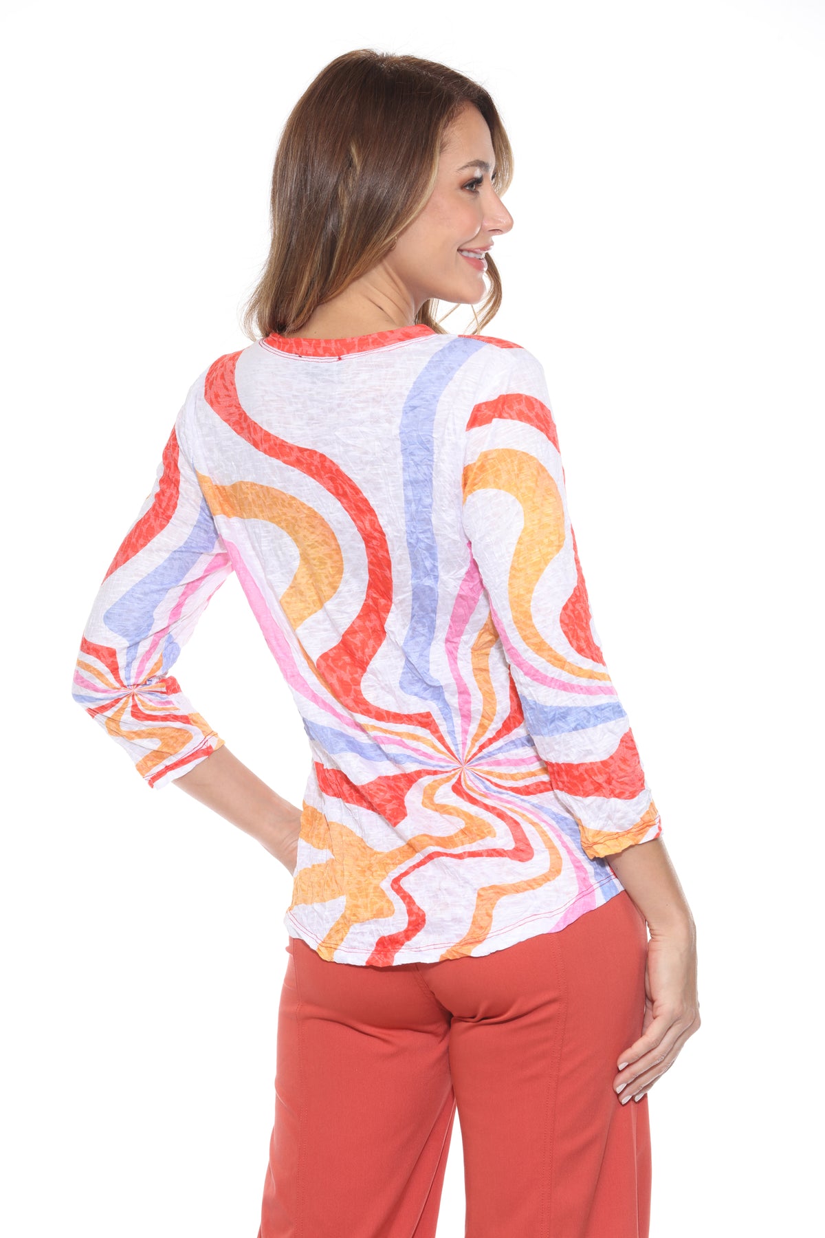 Round-Neck Top - Fiesta Swirl - CARINE