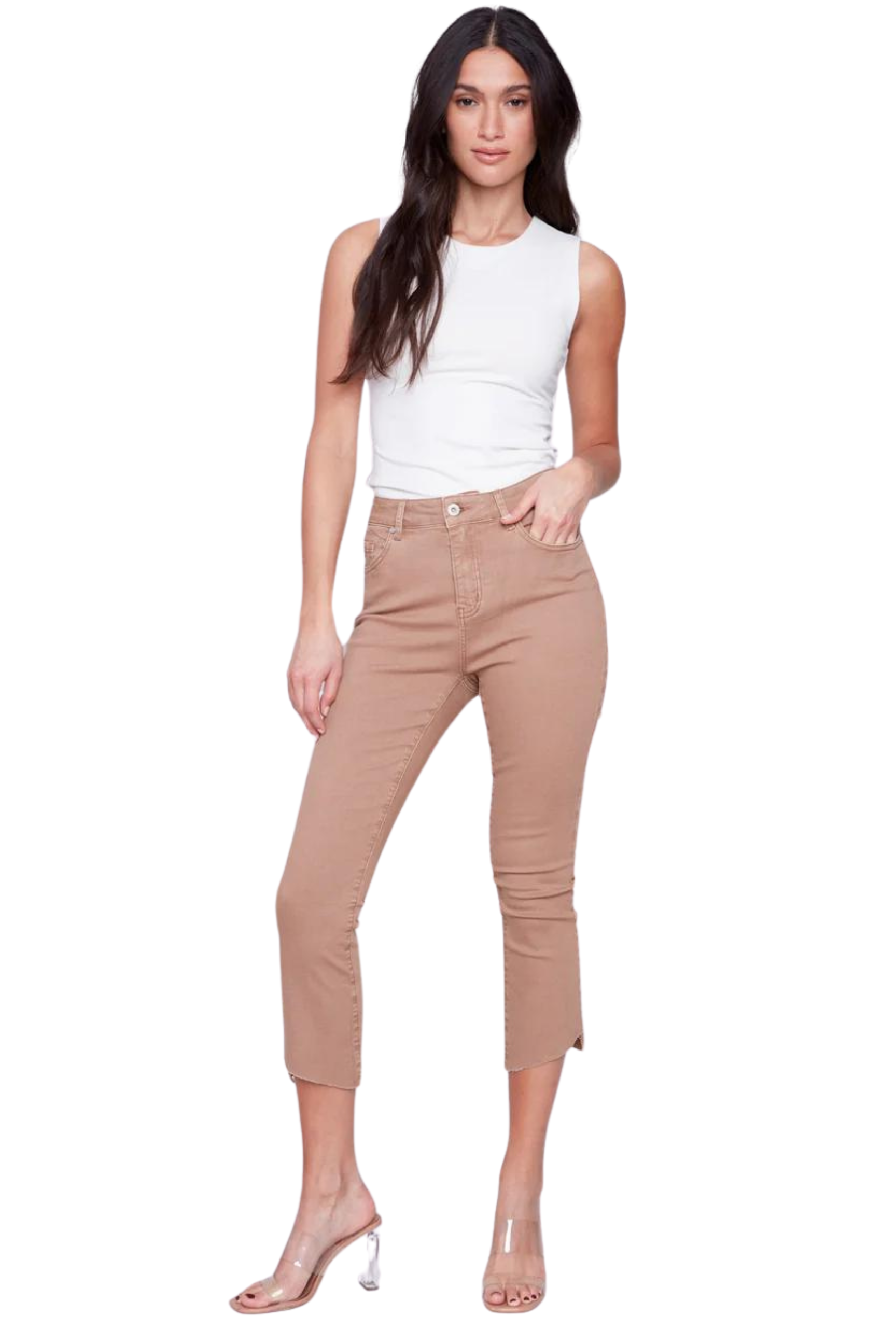 Bell Bottom Pant Raw Assymetrical Hem - CARINE