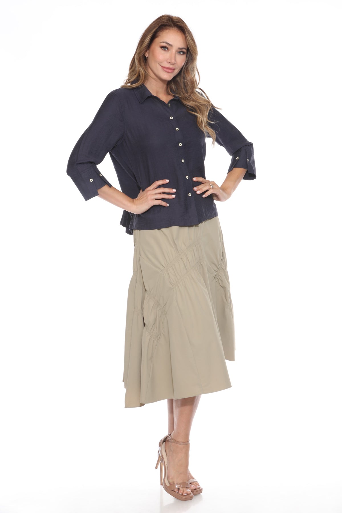 Linen Blend Collared Blouse - CARINE