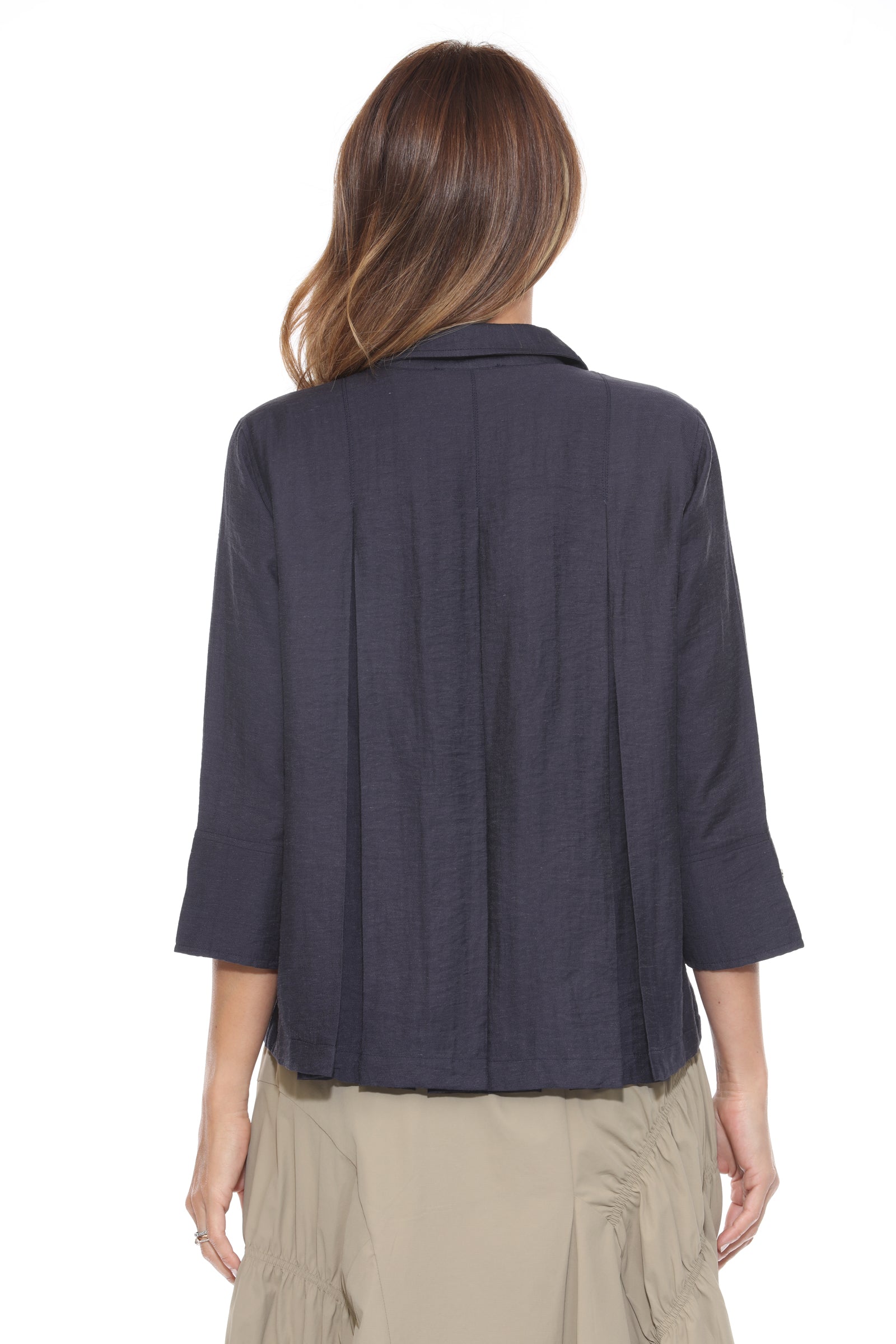 Linen Blend Collared Blouse
