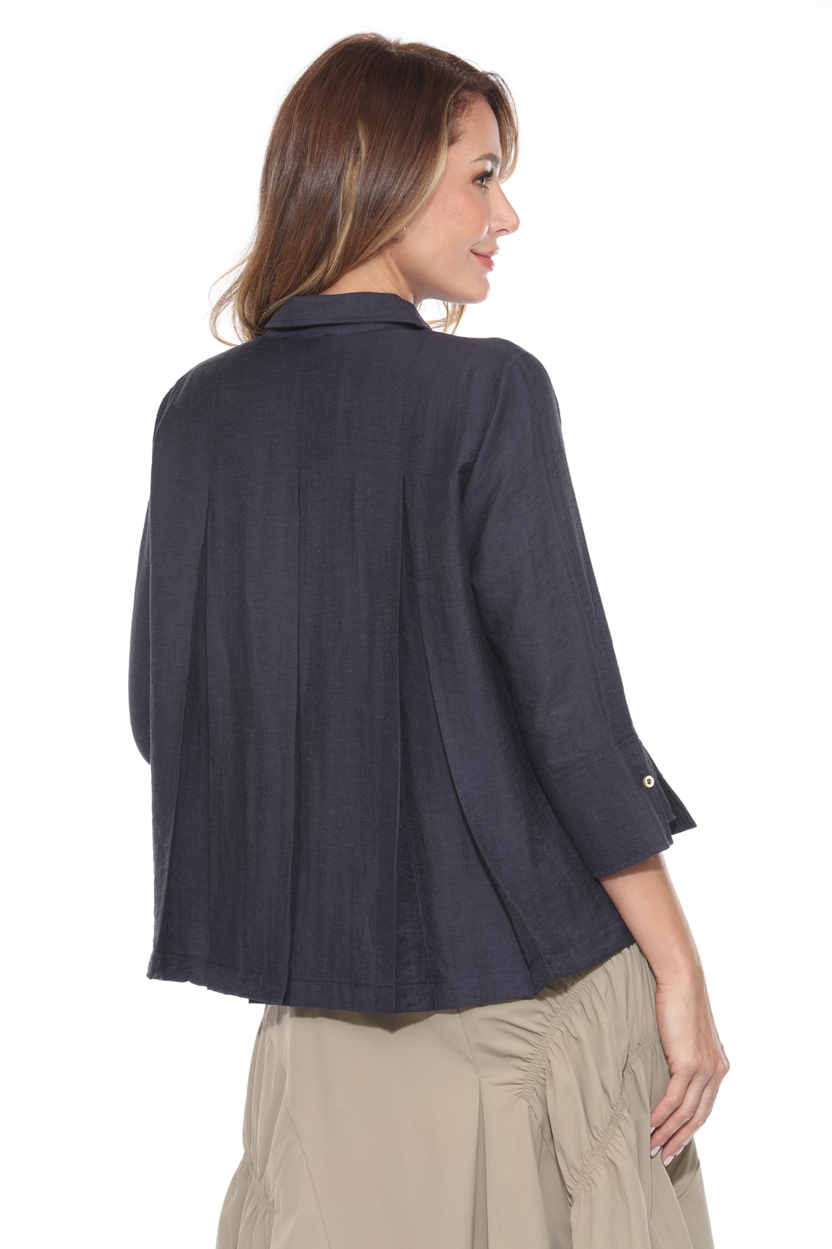 Linen Blend Collared Blouse - CARINE
