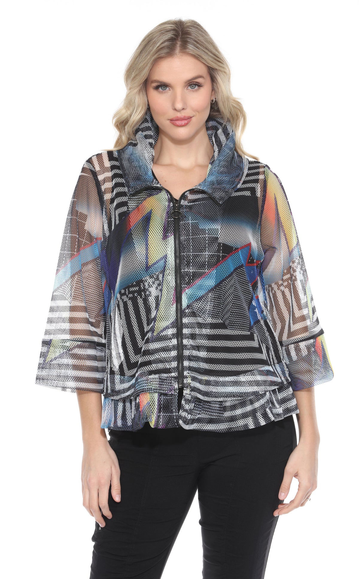 Mesh Zip Jacket - Retro Strike - CARINE