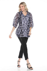 Mesh Wide-Sleeve Button Jacket - Links
