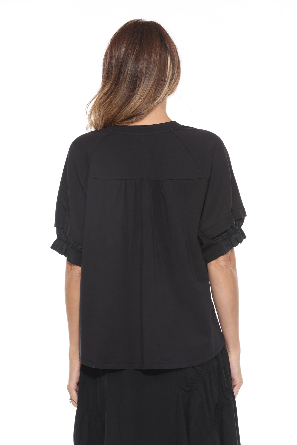 Mixed Panel Hi-Low Tee - CARINE