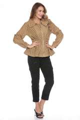 Sheer Textured Zip Jacket