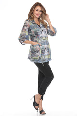 Mesh Wide-Sleeve Button Jacket - Urban