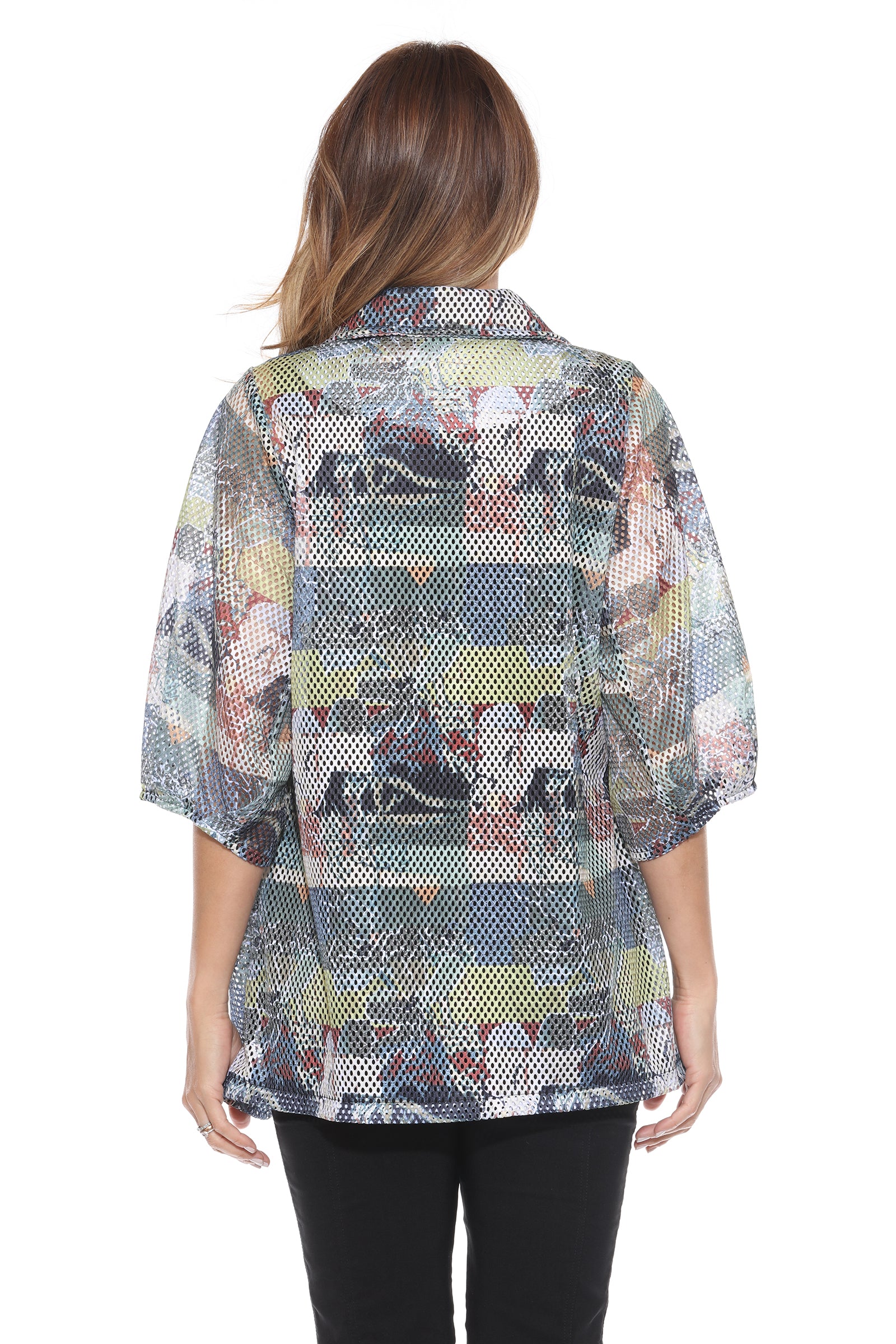 Mesh Wide-Sleeve Button Jacket - Urban