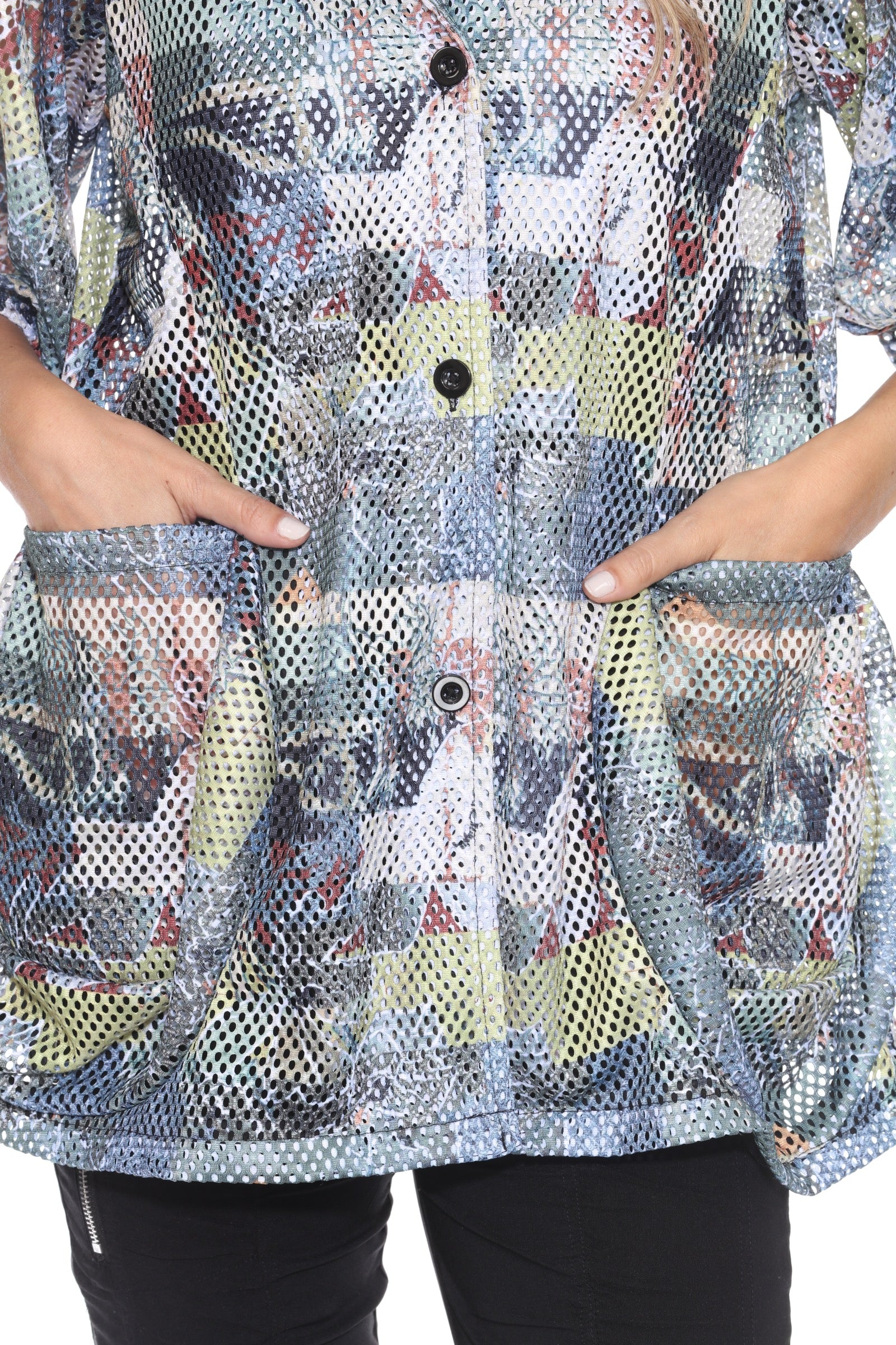 Mesh Wide-Sleeve Button Jacket - Urban