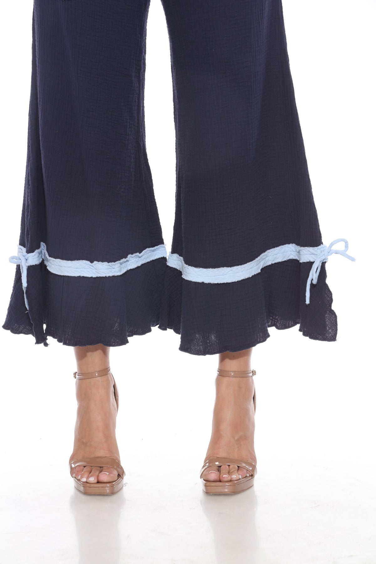 Patchwork Wide Leg Crop Pant - CARINE