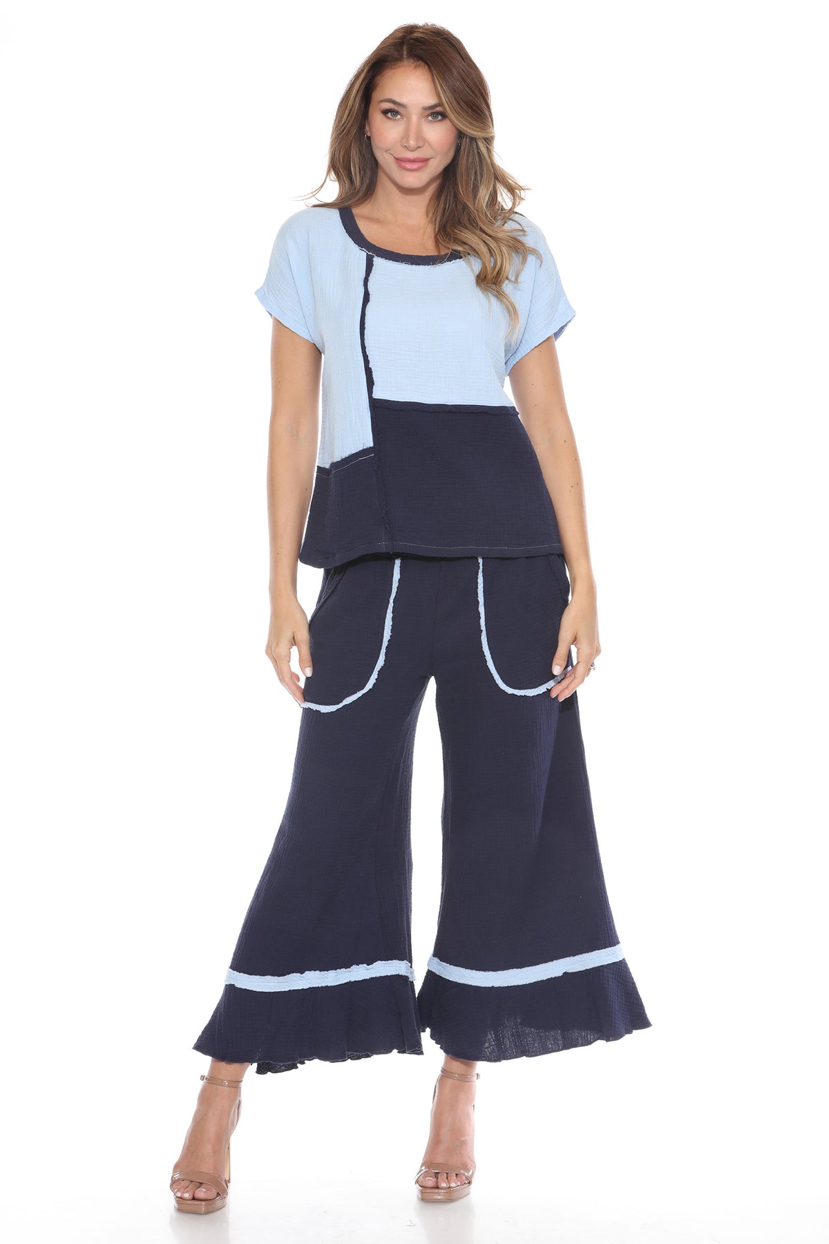 Cotton Patchwork Boxy Tee - CARINE