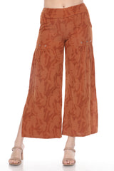 Textured Cotton Diagonal Seam Matching Set - Brown