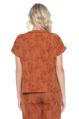 Diagonal Seam V-Neck Top - CARINE