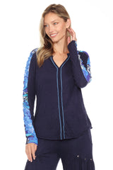 Penelope Top - Sapphire Flutter