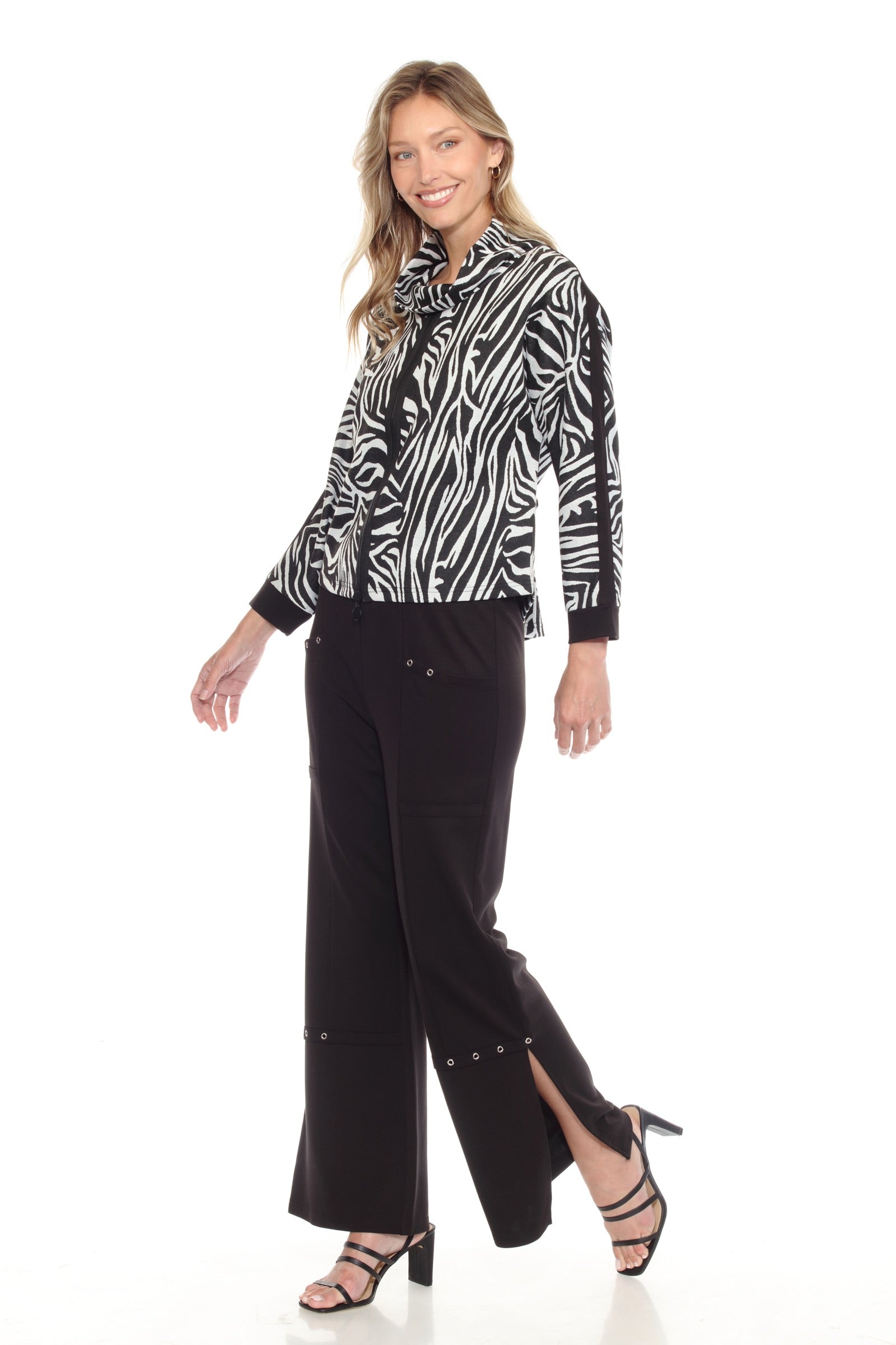 Zip-Down Swing Pullover and Pant Matching Set