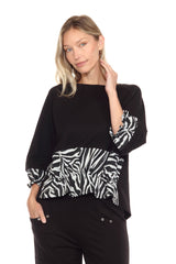 Mixed Panel Hi-Low Top - CARINE