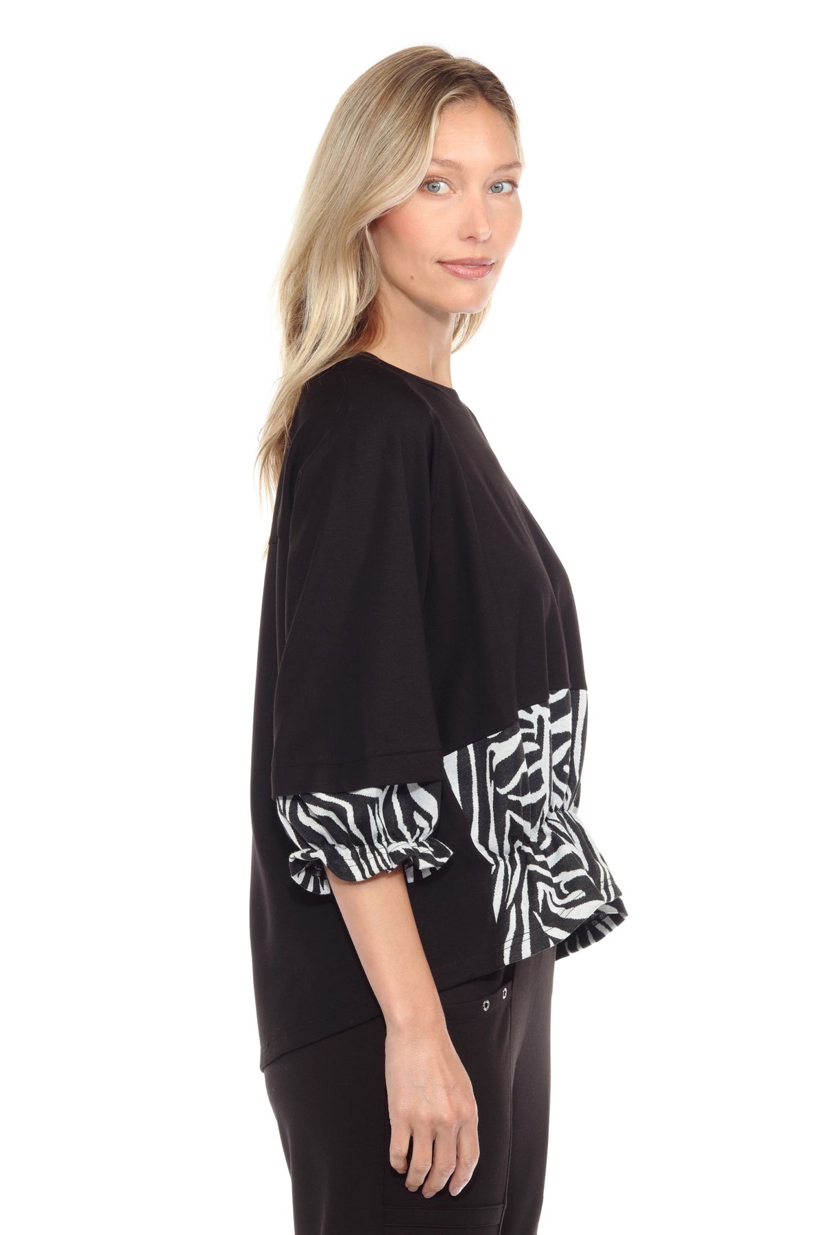 Mixed Panel Hi-Low Top - CARINE