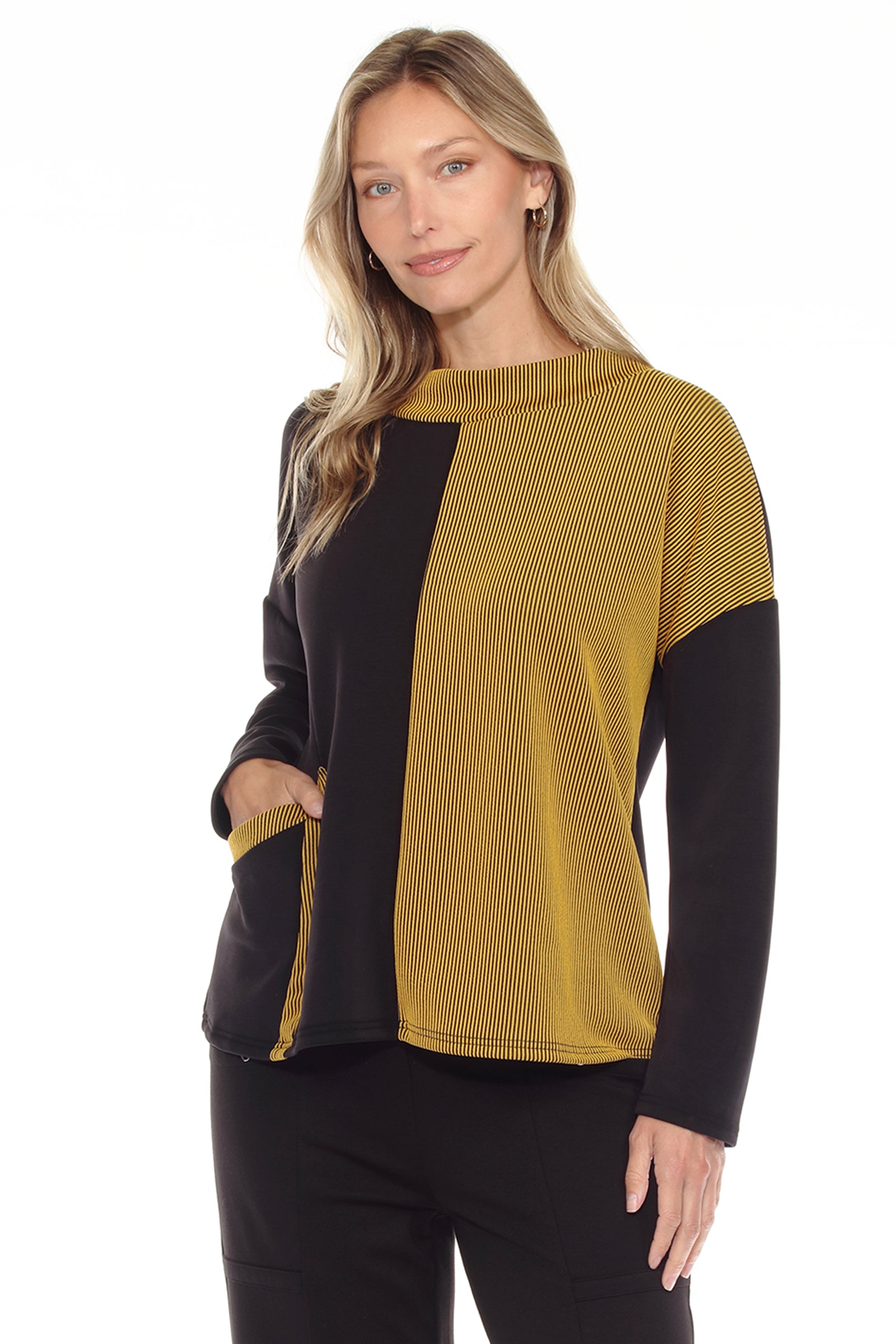 Color Block Pullover and Pant Matching Set