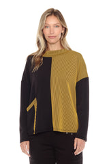Rib Trim Color Block Pullover