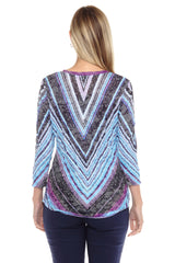 V-Neck Top - Prism Streak - CARINE