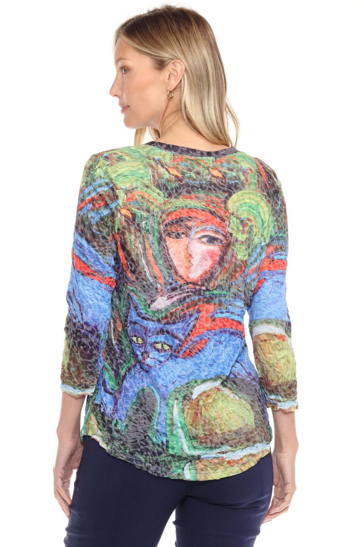 Round-Neck Top - Feline Palette - CARINE