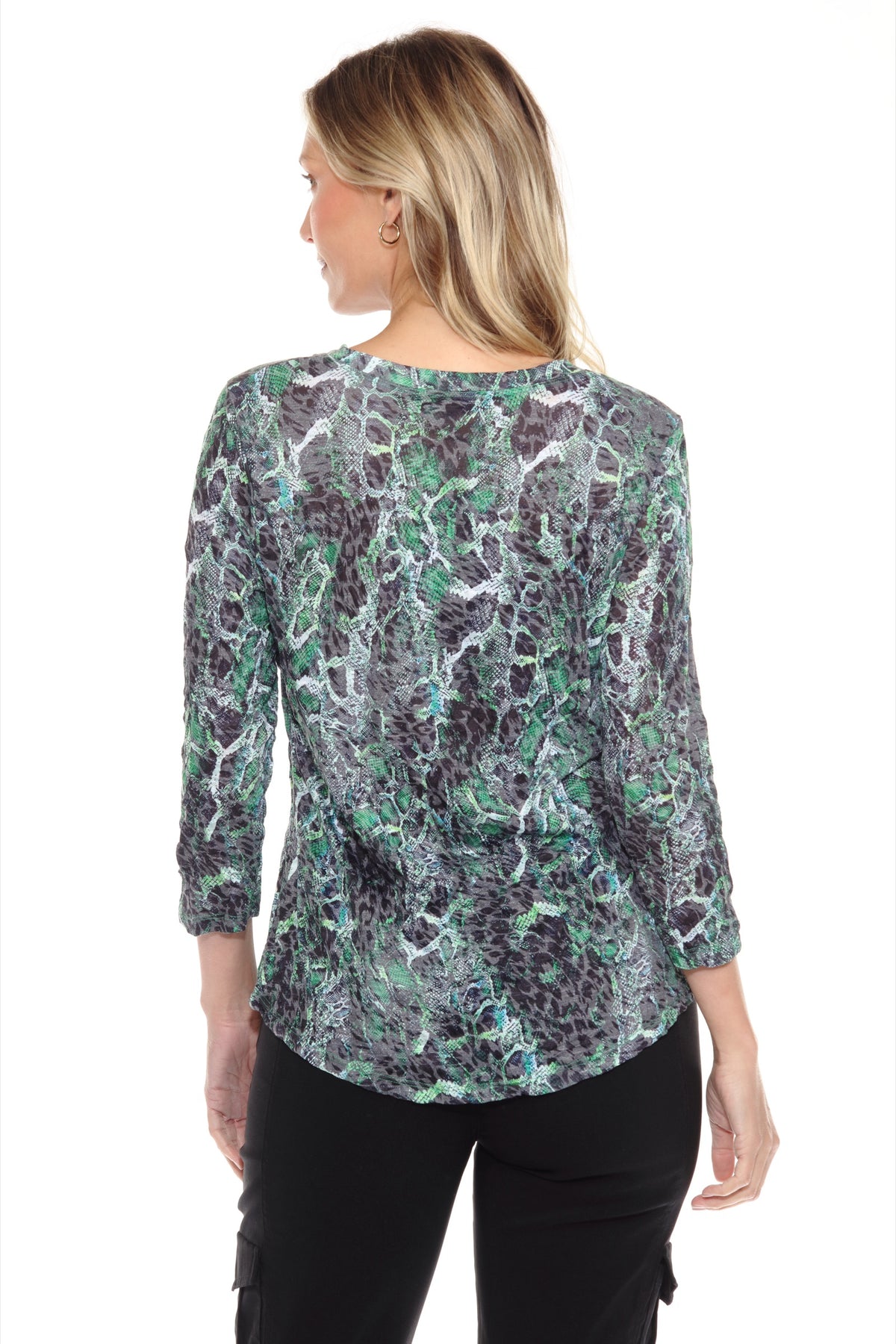 V-Neck Top - Serpent Mesh - CARINE