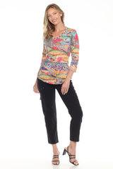 V-Neck Top - Exotic Fish - CARINE