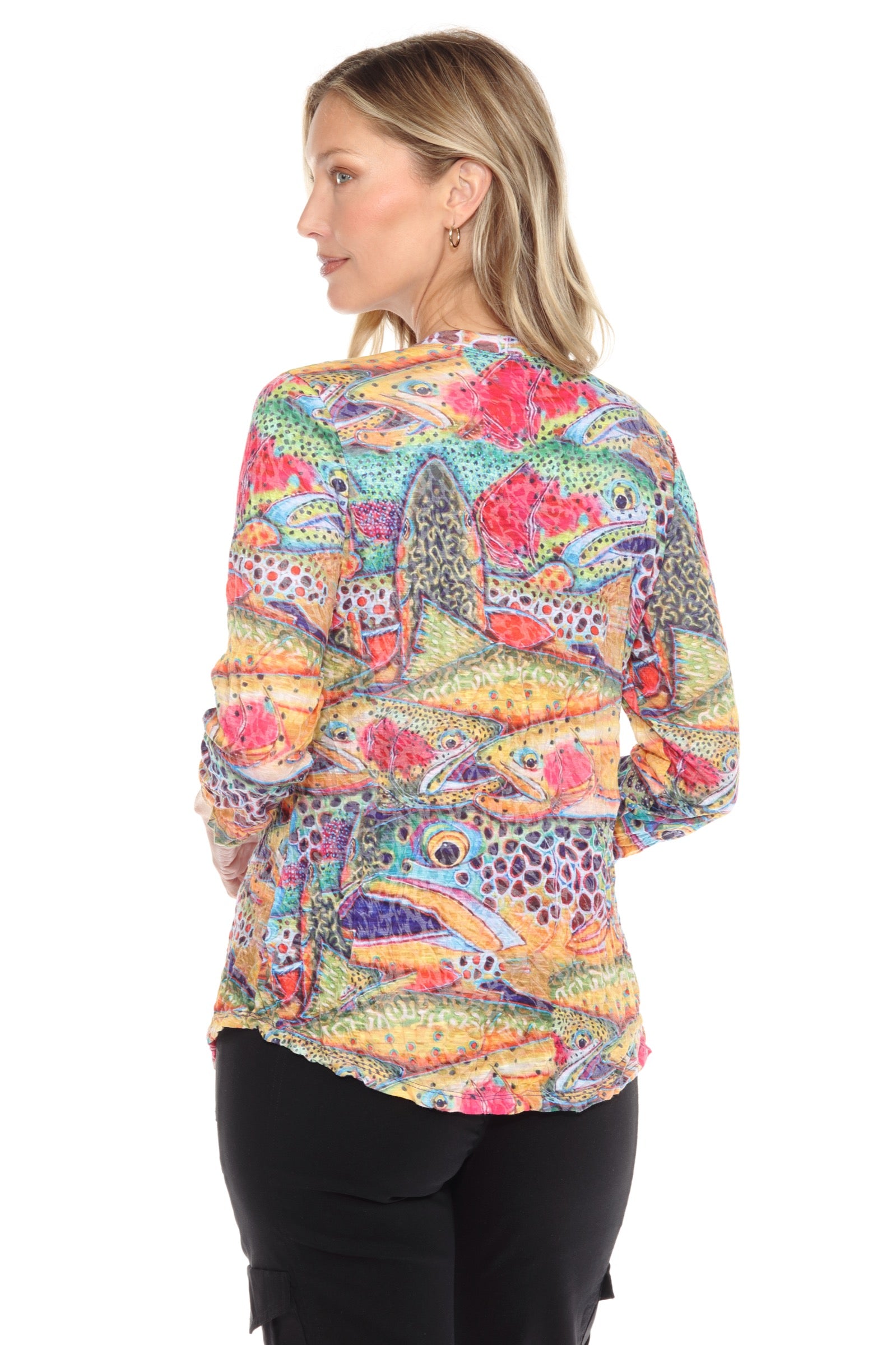 V-Neck Top - Exotic Fish - CARINE