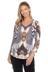 V-Neck Top - Gold Links