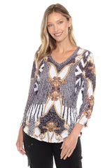 V-Neck Top - Gold Links - CARINE