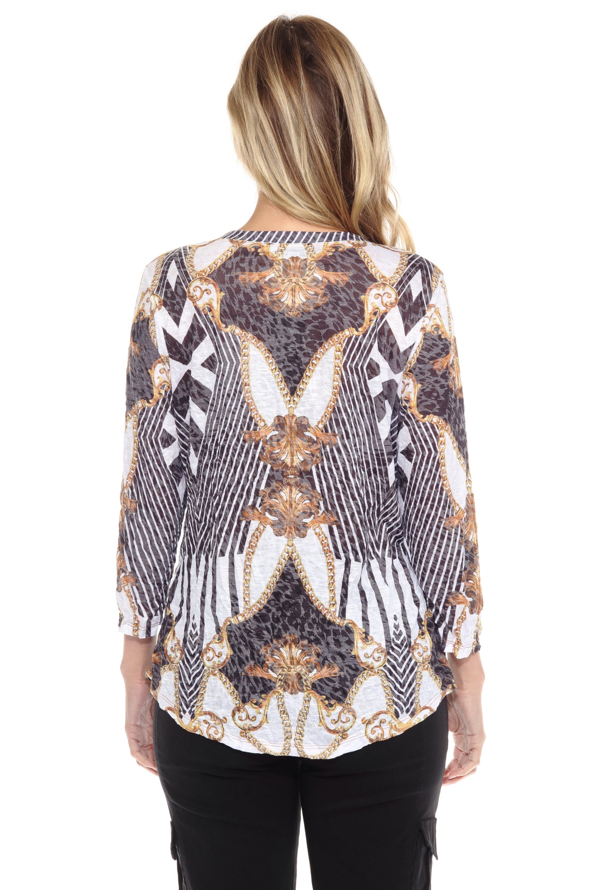 V-Neck Top - Gold Links - CARINE